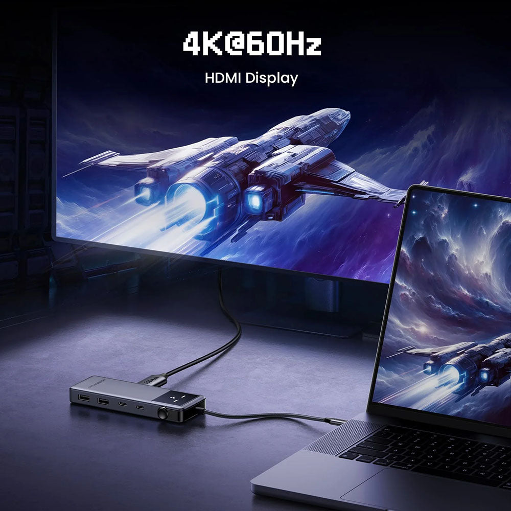 USB-C hub UGREEN Uno (75177), 2 x USB-A 3.2 - 3 x USB-C - 1 x HDMI, Šedý