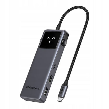 USB-C hub UGREEN Uno (75179), 2 x USB-A - 2 x USB-C - 1 x HDMI - 1 x SD - 1 x microSD, Šedá