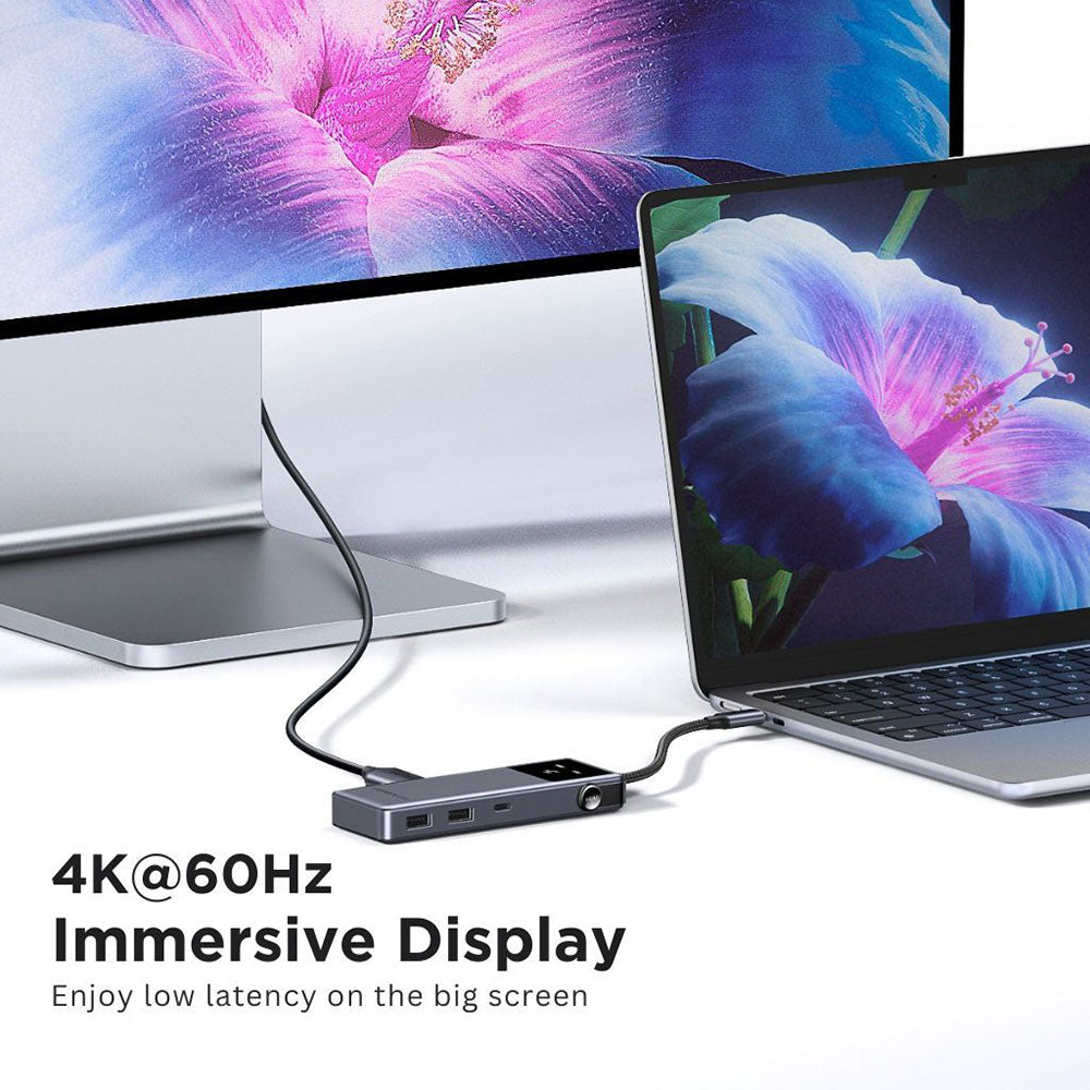 USB-C hub UGREEN Uno (75179), 2 x USB-A - 2 x USB-C - 1 x HDMI - 1 x SD - 1 x microSD, Šedá