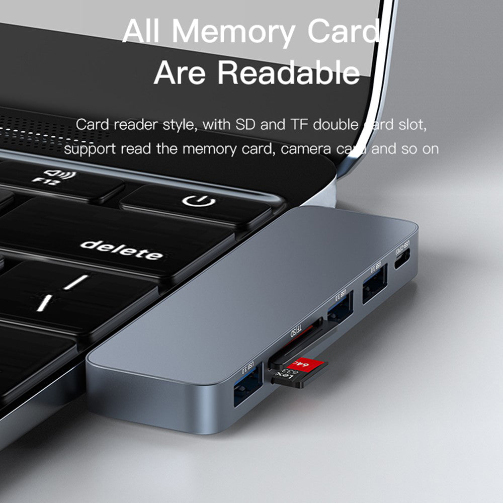 Hub USB-C Yesido HB10 pro Apple MacBook Pro / Air, 6v1, šedý