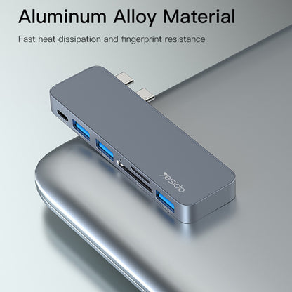 Hub USB-C Yesido HB10 pro Apple MacBook Pro / Air, 6v1, šedý