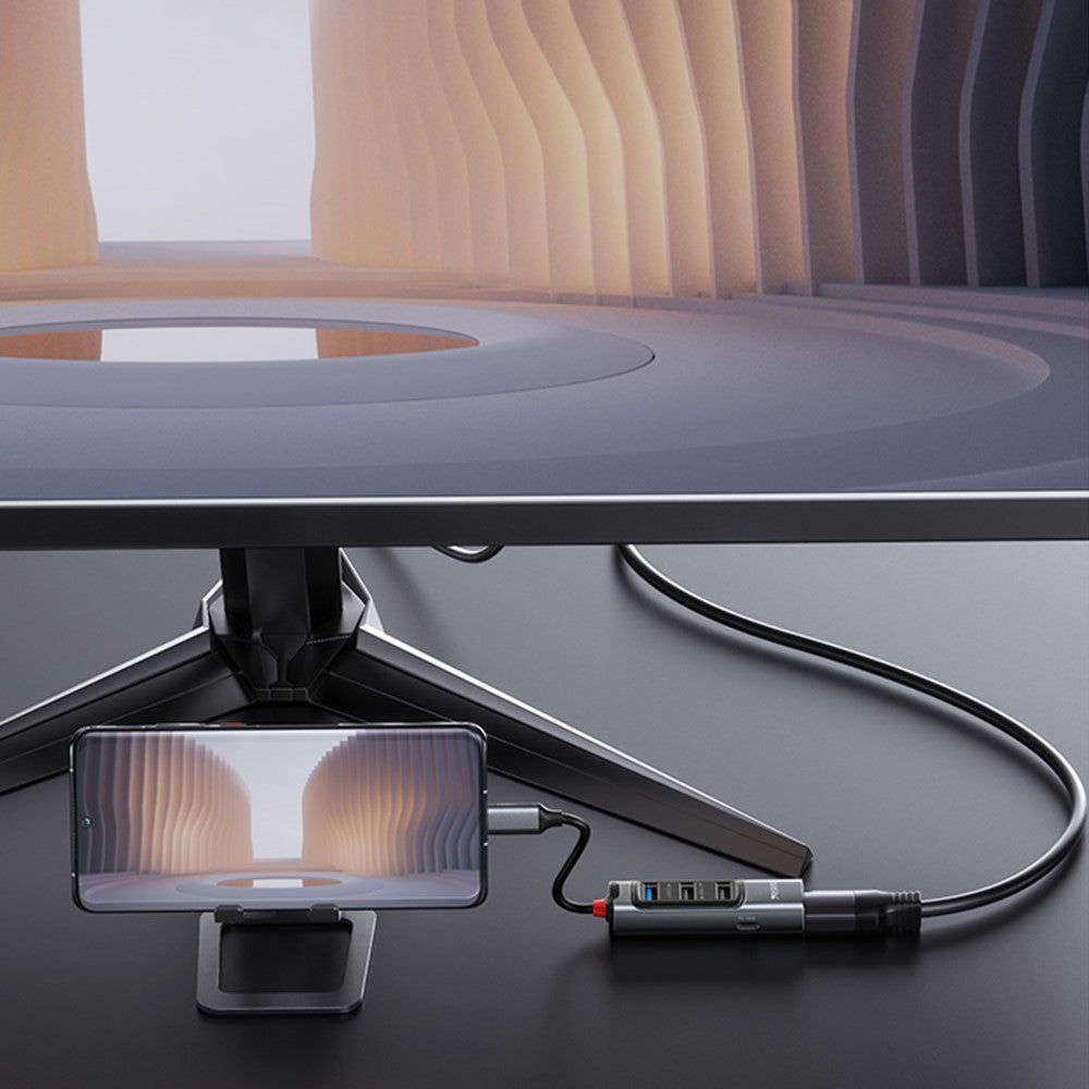 Hub USB-C Yesido HB23, 5v1, Šedý