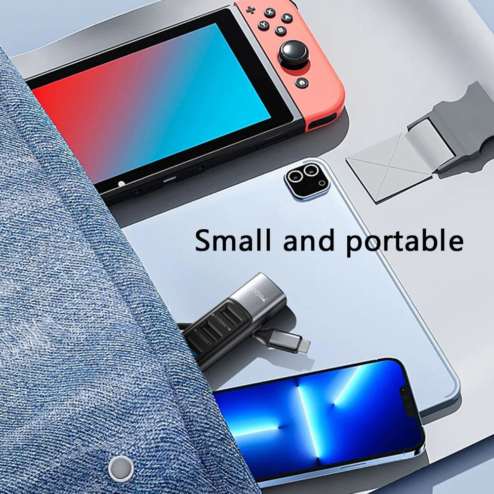 Hub USB-C Yesido HB24, 5v1, Šedý