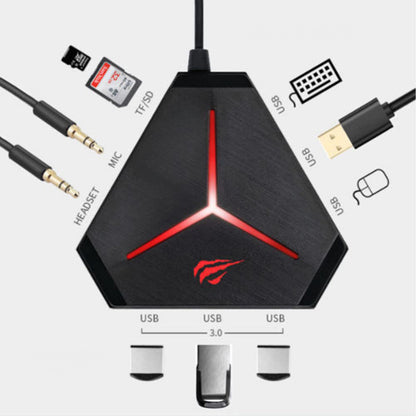 Hub USB HAVIT H95, 10v1, Černý