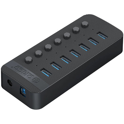 Hub USB Orico CT2U3-7AB, 7 x USB-A 3.0, černý