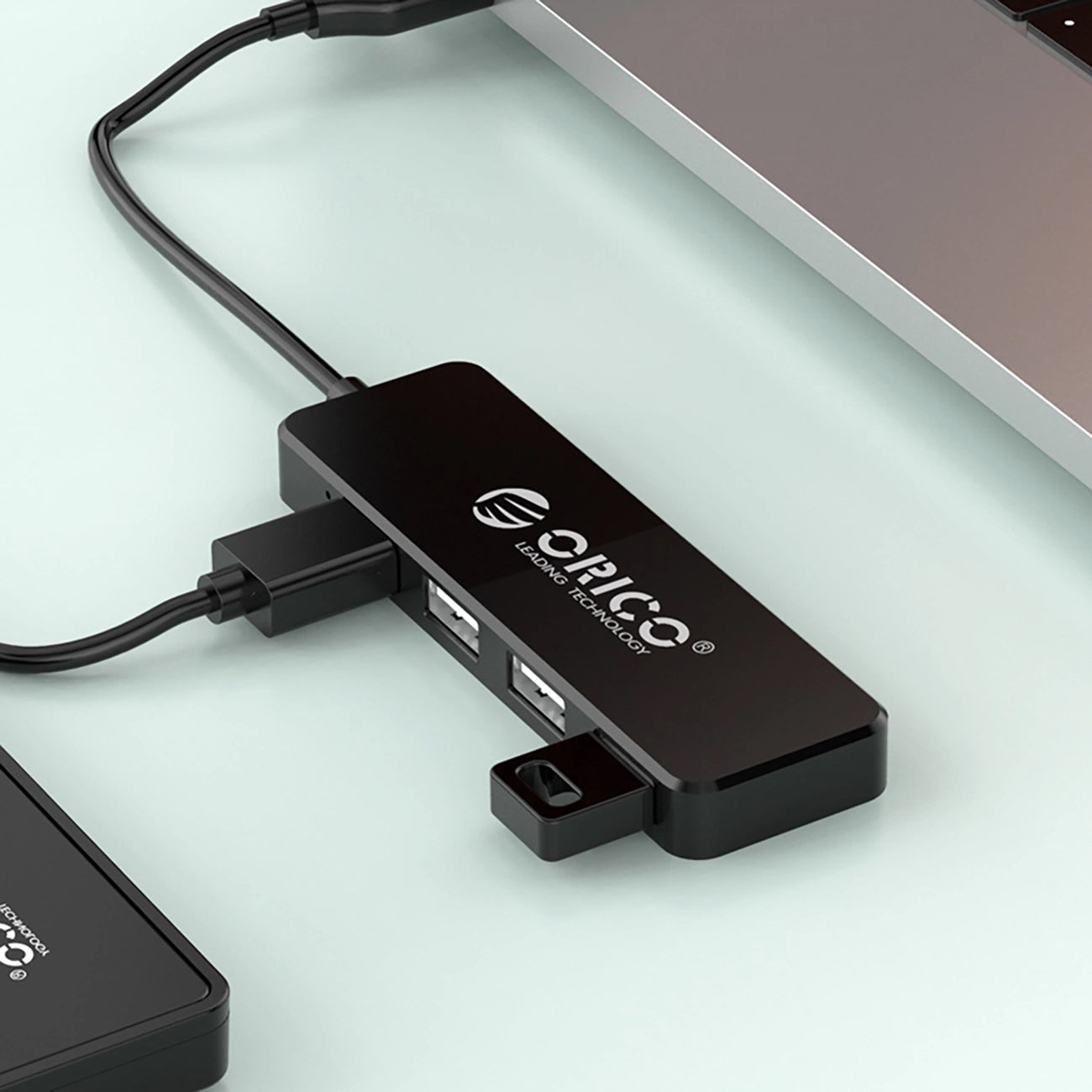 Hub USB Orico FL01, 4 x USB-A, Černý
