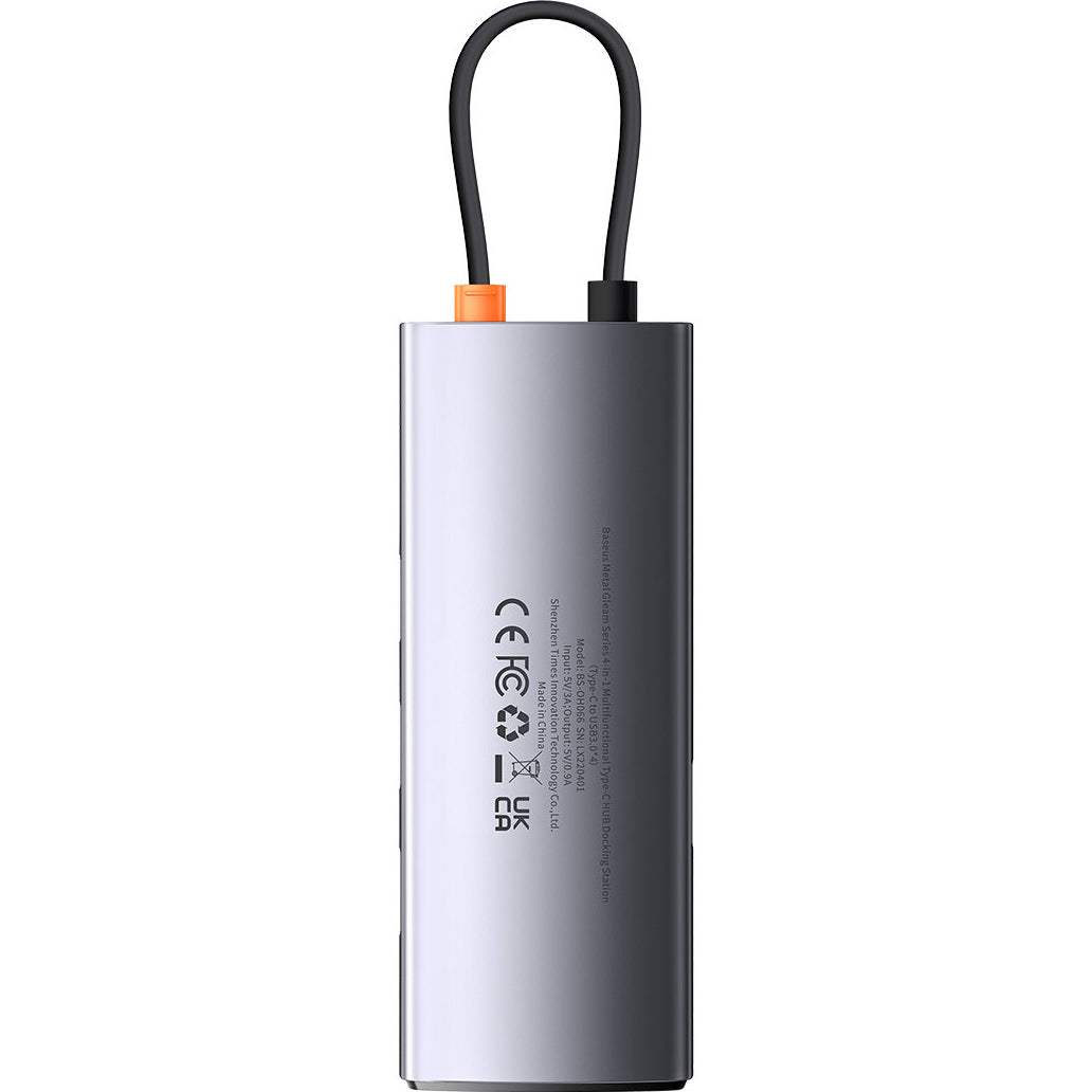 Hub USB-C Baseus Metal Gleam, 4 x USB-A 3.0, šedý WKWG070013