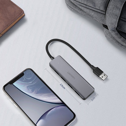 USB hub UGREEN CM219, 4 x USB-A 3.0 - 1 x USB-C, šedý