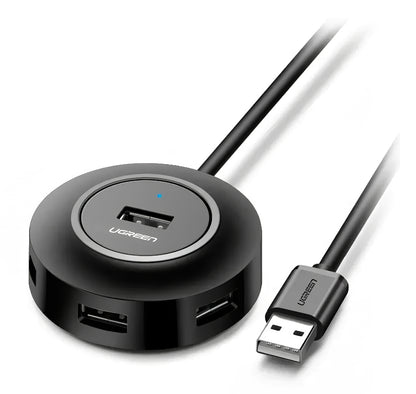 Rozbočovač USB UGREEN CR106, 4 x USB-A, 1 m, černý