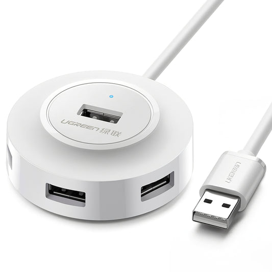 Hub USB UGREEN CR106, 4 x USB-A, 1m, Bílý