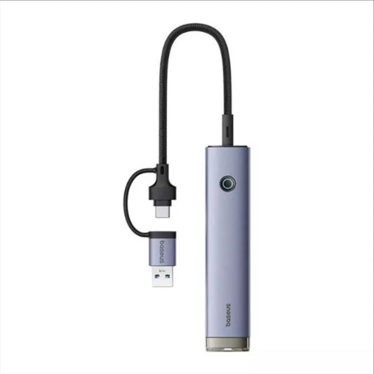 Hub USB / USB-C Baseus UltraJoy, 3 x USB-A 3.0 - 1 x USB-C - 1 x RJ45, šedý B0005280B811-14