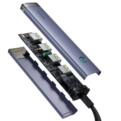 Hub USB / USB-C Baseus UltraJoy, 4 x USB-A 3.2 - 1 x USB-C, šedý B0005280B811-15