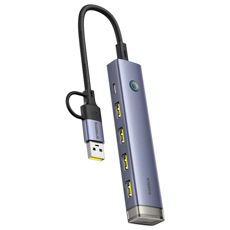 Hub USB / USB-C Baseus UltraJoy, 4 x USB-A 3.2 - 1 x USB-C, šedý B0005280B811-15