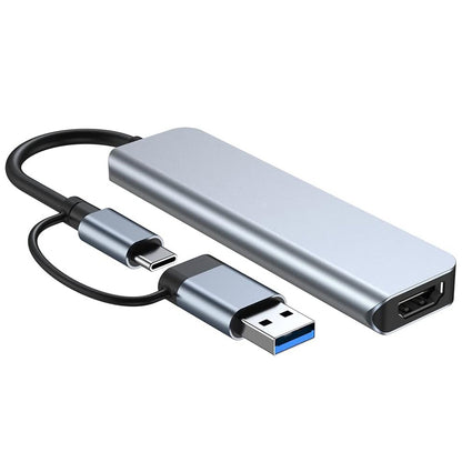 Hub USB / USB-C Techsuit H7 DataBridge, 5v1, Šedý
