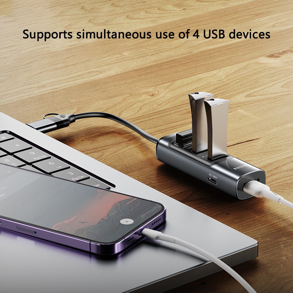 USB / USB-C Yesido HB20, 5in1, Gray