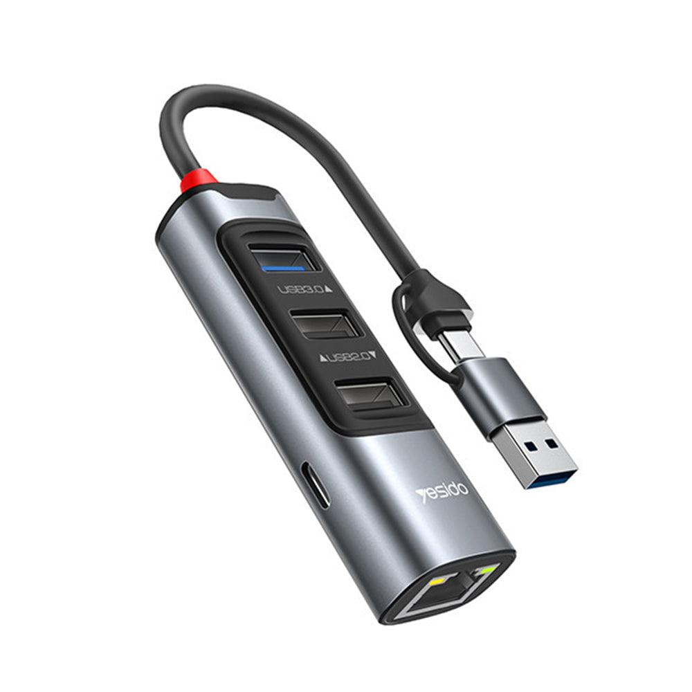 USB / USB-C hub Yesido HB21, 5v1, šedý