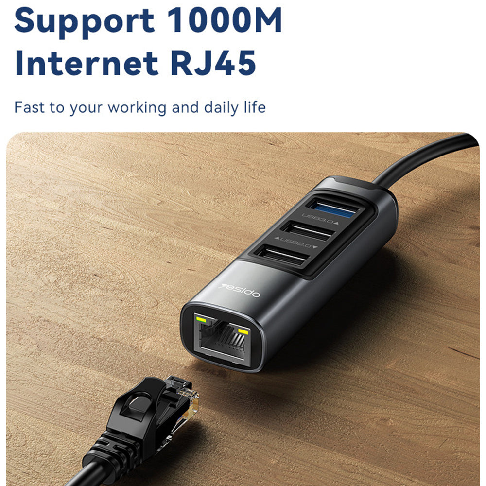 USB / USB-C hub Yesido HB21, 5v1, šedý