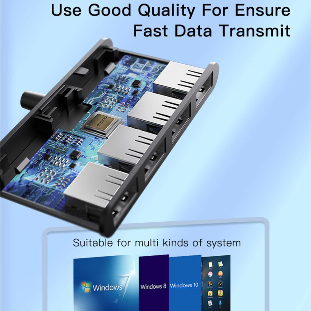 USB hub Yesido HB12, 4v1, Šedý