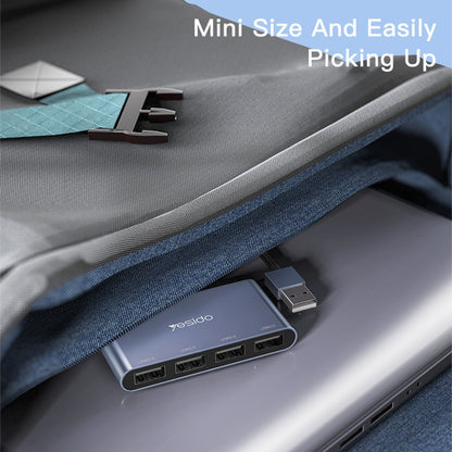 USB hub Yesido HB12, 4v1, Šedý