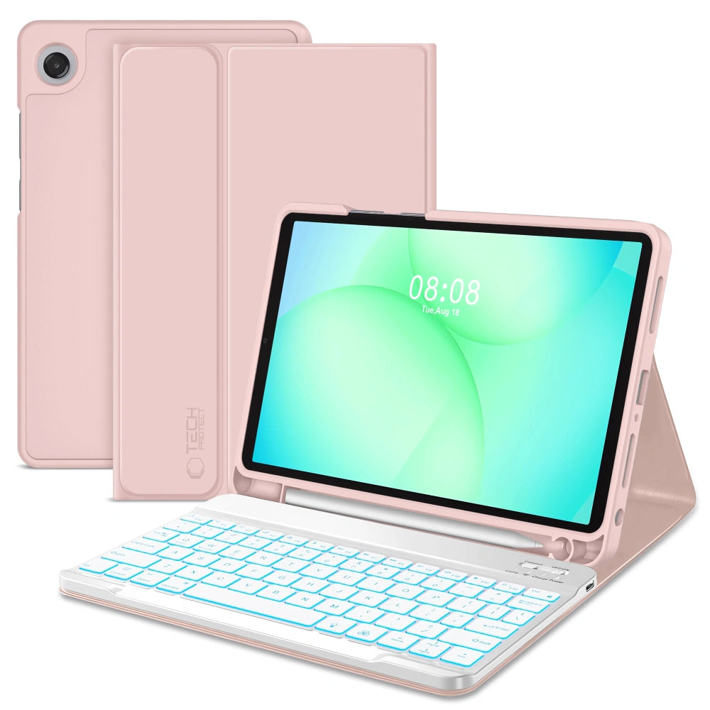 Pouzdro s klávesnicí pro Samsung Galaxy Tab A11+ / Tab A9+, Tech-Protect, SC PEN, Růžová
