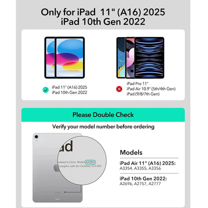 Pouzdro s klávesnicí pro Apple iPad (2025) / (2022), ESR, Rebound New, černé