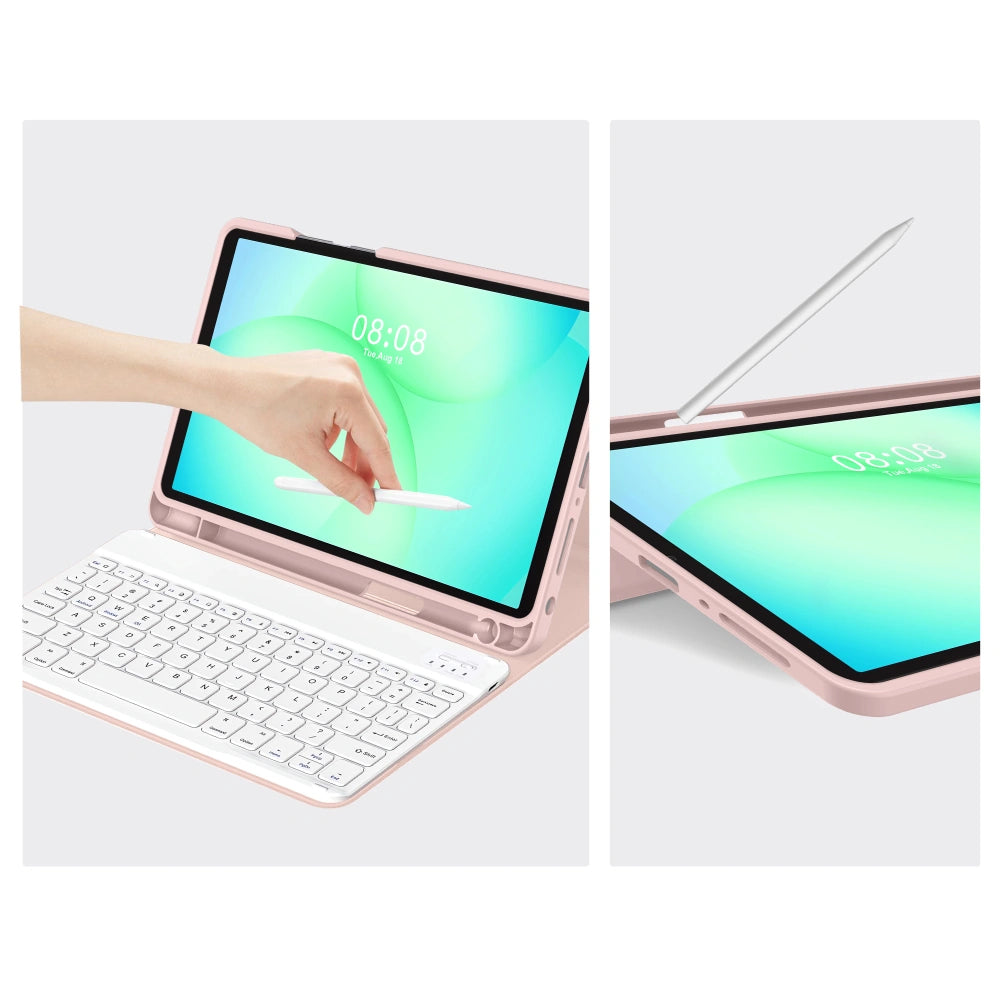 Pouzdro s klávesnicí pro Samsung Galaxy Tab A11+ / Tab A9+, Tech-Protect, SC PEN, Růžová