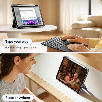 Pouzdro s klávesnicí pro Apple iPad (2025) / (2022), ESR, Flex, Šedé