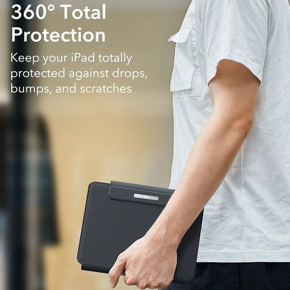 Pouzdro s klávesnicí pro Apple iPad (2025) / (2022), ESR, Rebound, šedé