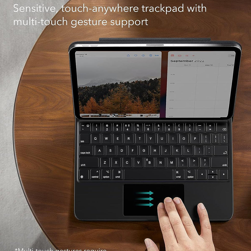 Pouzdro s klávesnicí pro Apple iPad (2025) / (2022), ESR, Rebound, Černá