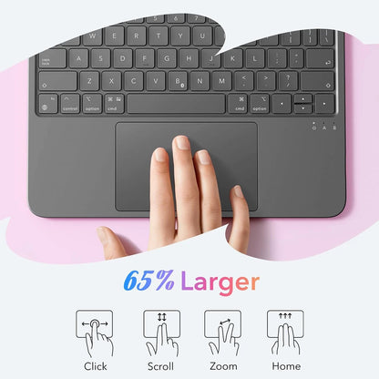 Pouzdro s klávesnicí pro Apple iPad Air 11 (2026) / iPad Air 11 (2025) / Air 11 (2024) / Air (2022) / Air (2020), ESR, Flex, Šedé