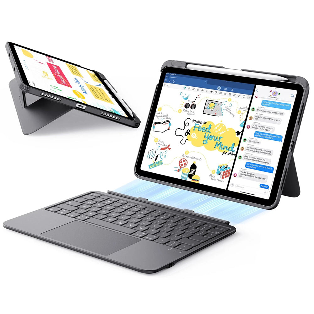 Pouzdro s klávesnicí pro Apple iPad Air 11 (2026) / iPad Air 11 (2025) / Air 11 (2024) / Air (2022) / Air (2020), ESR, Flex, Šedé