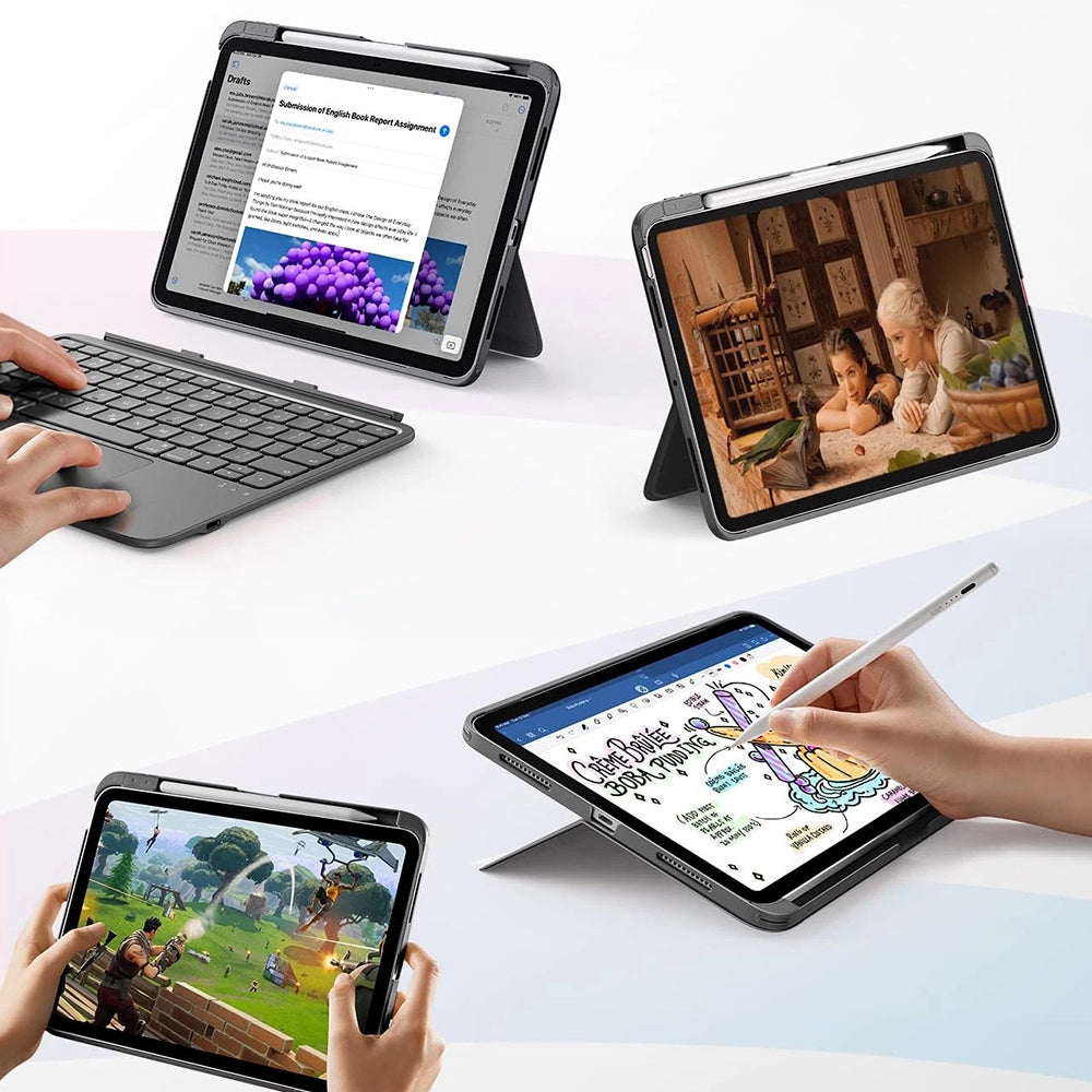Pouzdro s klávesnicí pro Apple iPad Air 11 (2026) / iPad Air 11 (2025) / Air 11 (2024) / Air (2022) / Air (2020), ESR, Flex, Šedé
