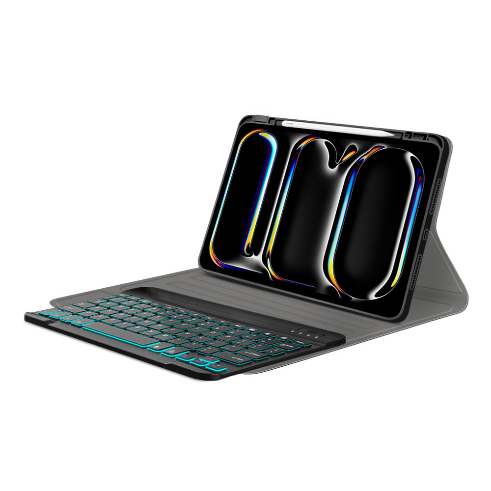 Keyboard Case for Apple iPad Pro 11 (2024), Techsuit, CozyTab, Black