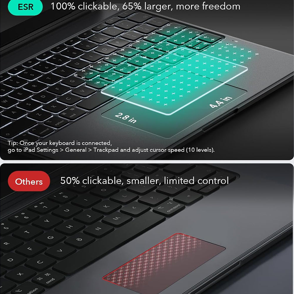 Pouzdro s klávesnicí pro Apple iPad Pro 13 (2024), ESR, Shift, Šedé