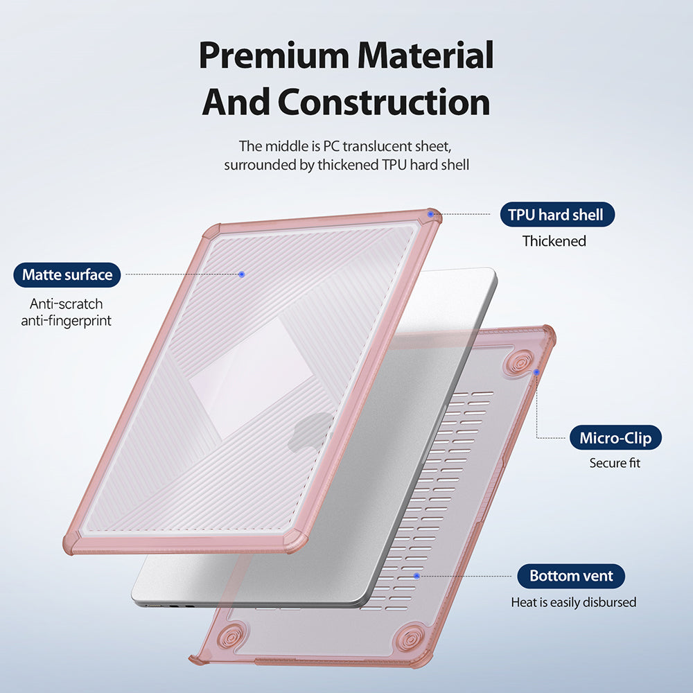 Pouzdro DUX DUCIS LCGH pro Apple MacBook Pro 14palců (2023) / (2021), růžové