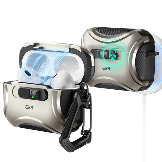 Pouzdro ESR Cyber FlickLock pro Apple AirPods Pro 3, Šedé