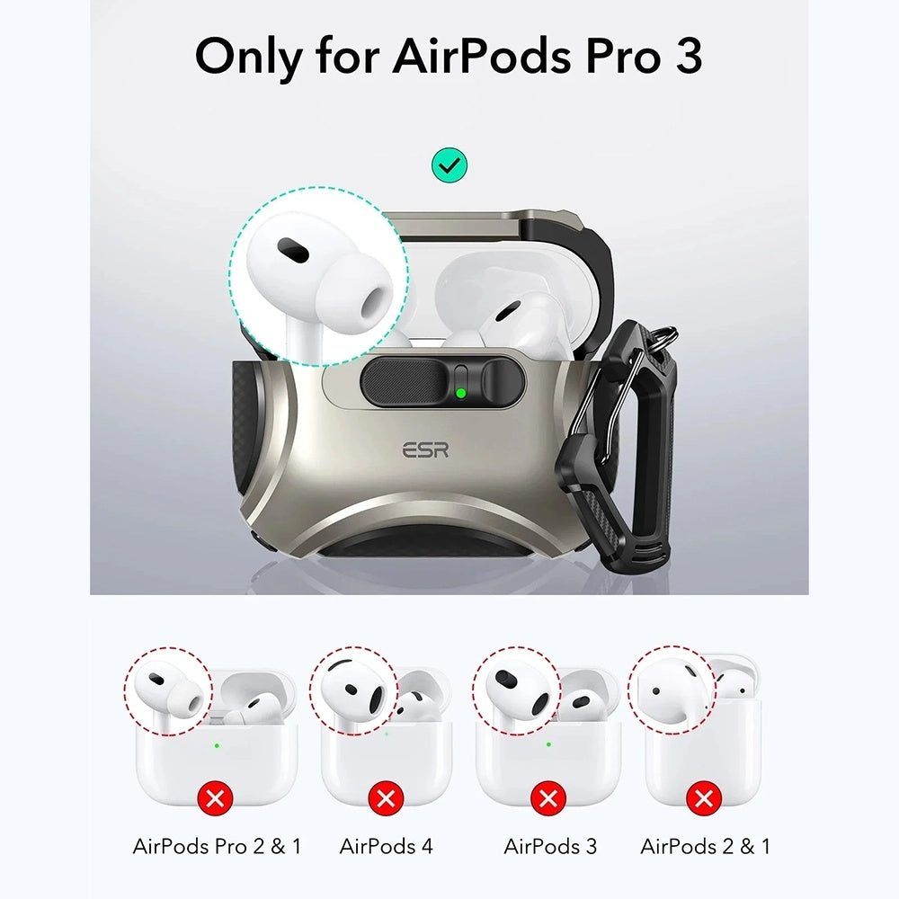 Pouzdro ESR Cyber FlickLock pro Apple AirPods Pro 3, Šedé