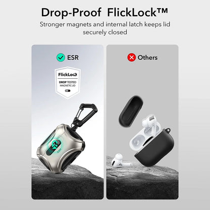 Pouzdro ESR Cyber FlickLock pro Apple AirPods Pro 3, Šedé