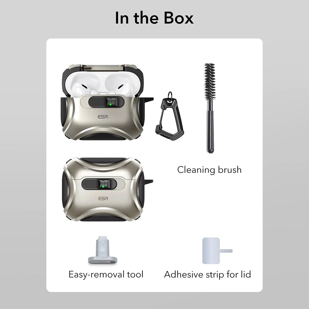 Pouzdro ESR Cyber FlickLock pro Apple AirPods Pro 3, Šedé