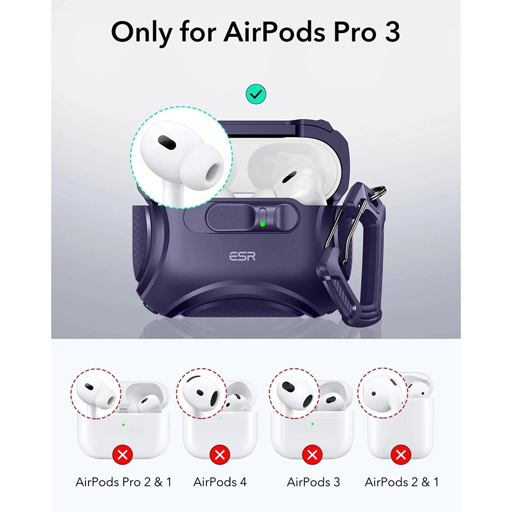 Pouzdro ESR Cyber FlickLock pro Apple AirPods Pro 3, Fialová