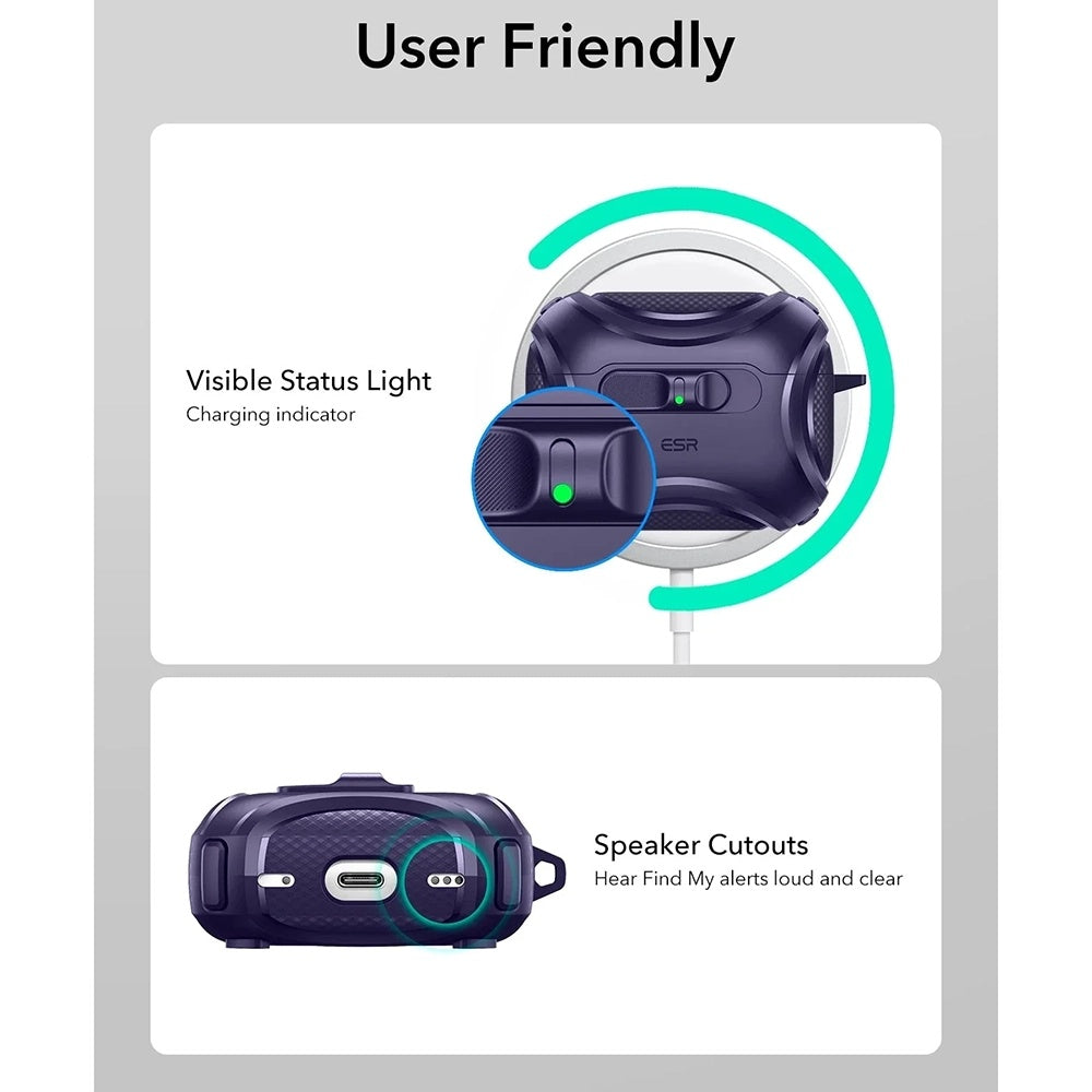 Pouzdro ESR Cyber FlickLock pro Apple AirPods Pro 3, Fialová