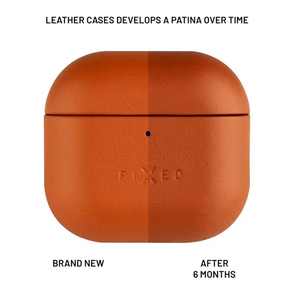 Pouzdro Fixed PodsLeather pro Apple AirPods 4, hnědé