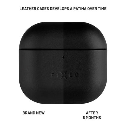 Pouzdro Fixed PodsLeather pro Apple AirPods 4, Černá