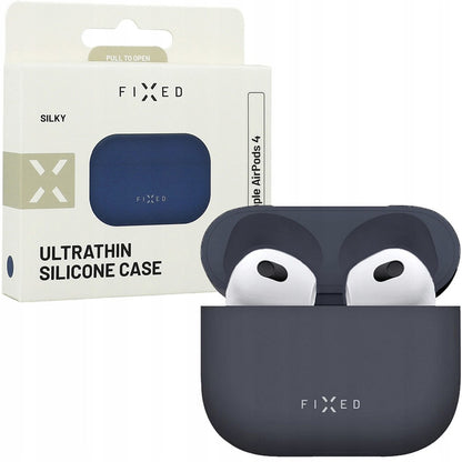 Pouzdro Fixed Silky pro Apple AirPods 4, Modrá