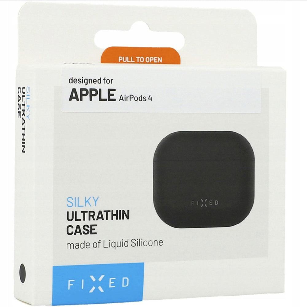 Pouzdro Fixed Silky pro Apple AirPods 4, Černá