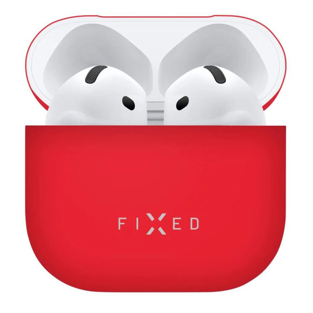 Pouzdro Fixed Silky pro Apple AirPods 4, Růžové