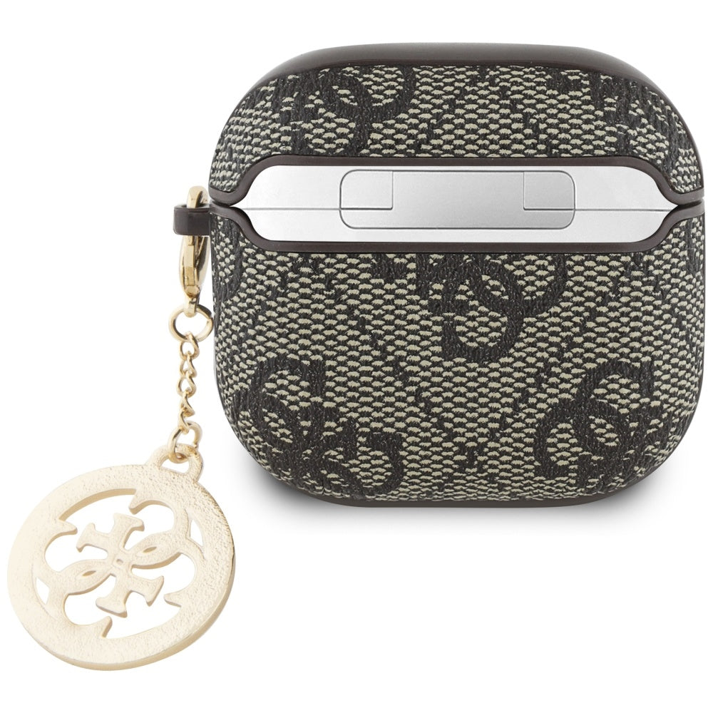 Pouzdro Guess 4G Strass Charm pro Apple AirPods 4, Hnědé