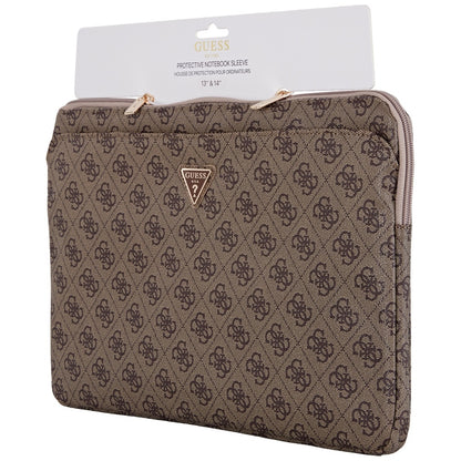 Guess 4G Triangle Logo Case for 14-inch Laptop, Brown