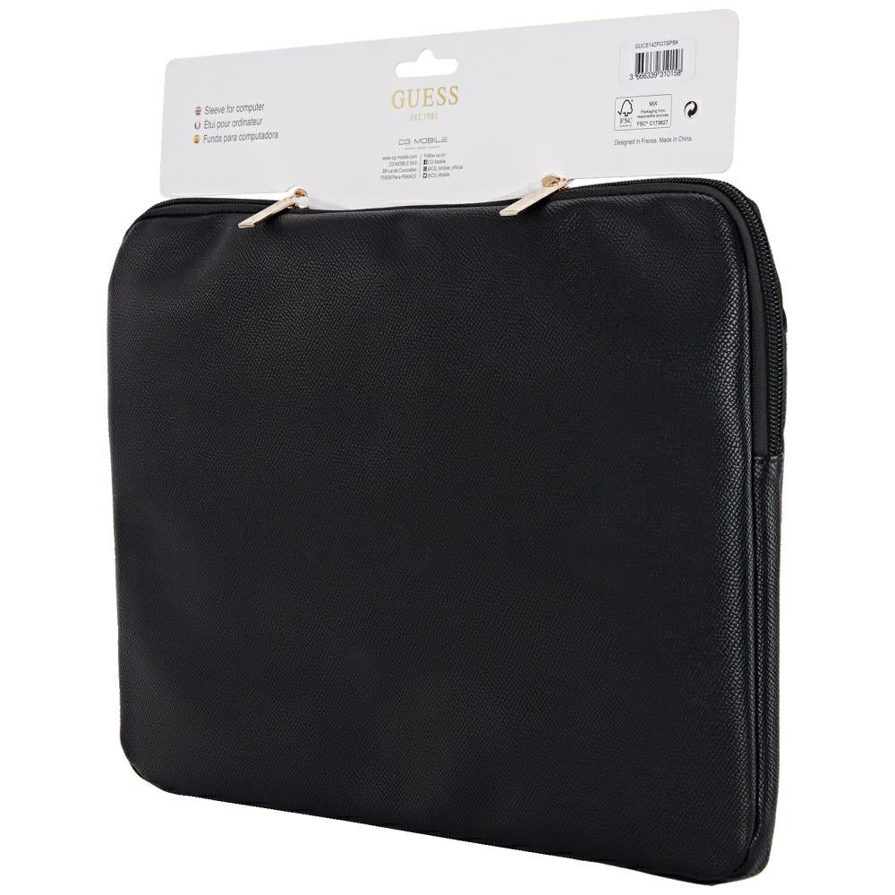 Pouzdro Guess Grained Triangle Logo pro Laptop 14inch, Černé