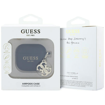 Pouzdro Guess W/4G Charm pro Apple AirPods 4, Černé